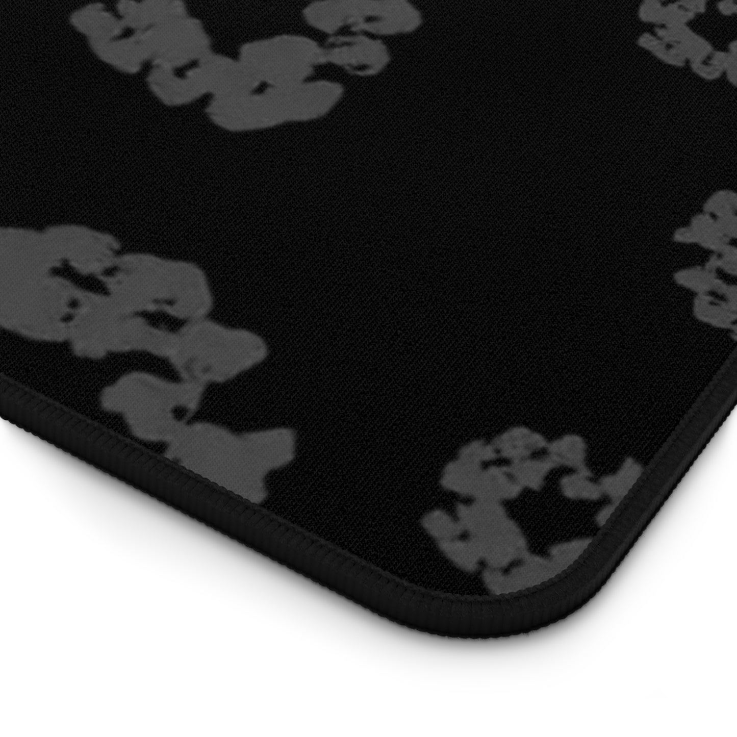Charcoal Flower Print Desk Mat