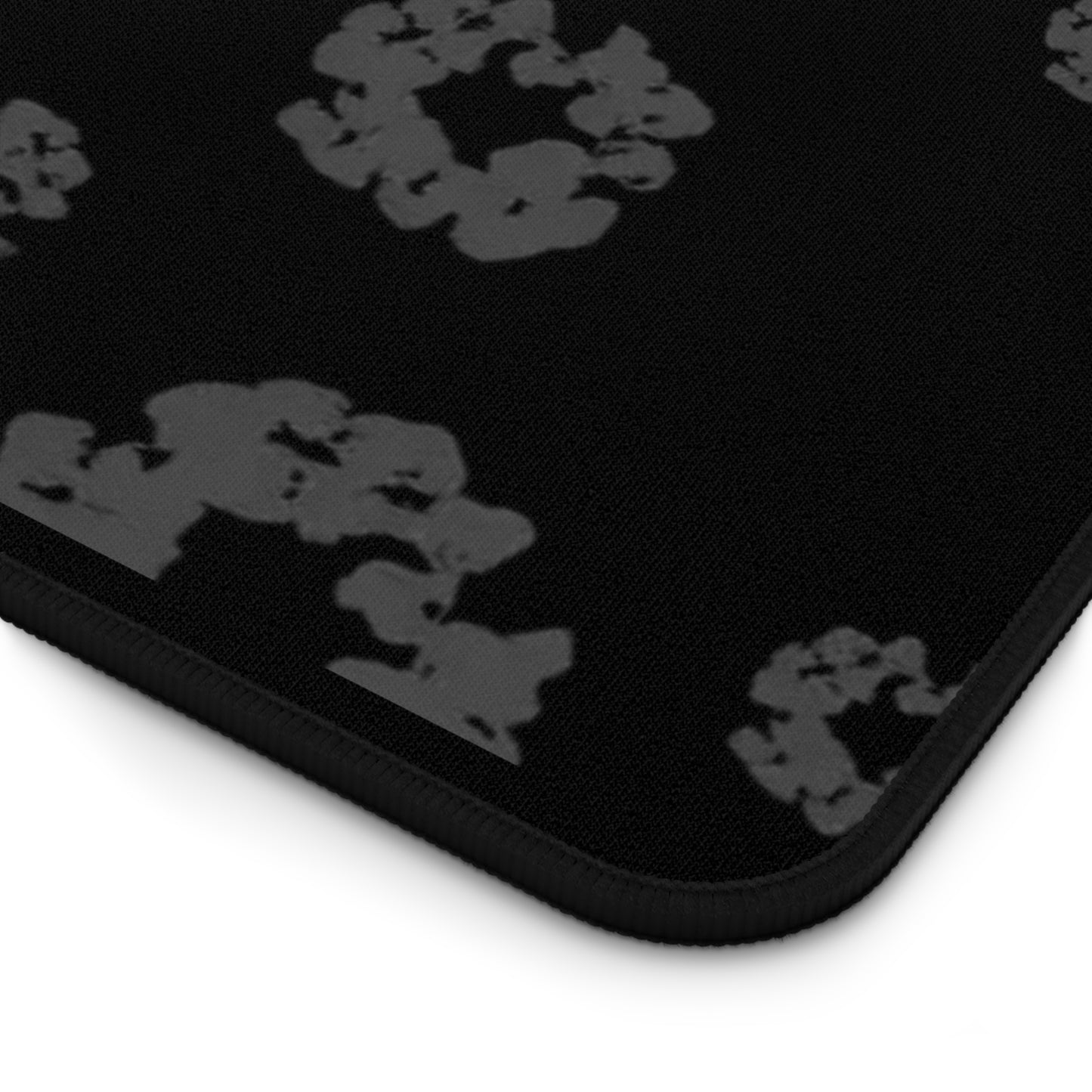 Charcoal Flower Print Desk Mat