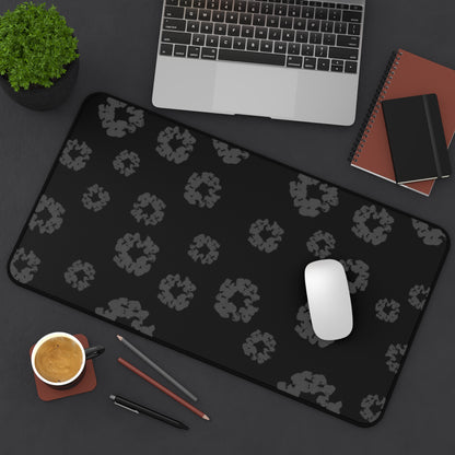 Charcoal Flower Print Desk Mat