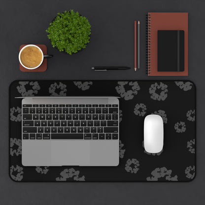 Charcoal Flower Print Desk Mat