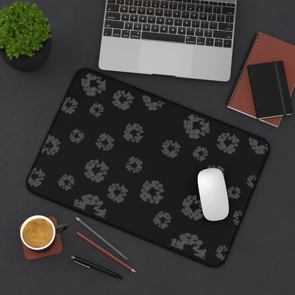 Charcoal Flower Print Desk Mat