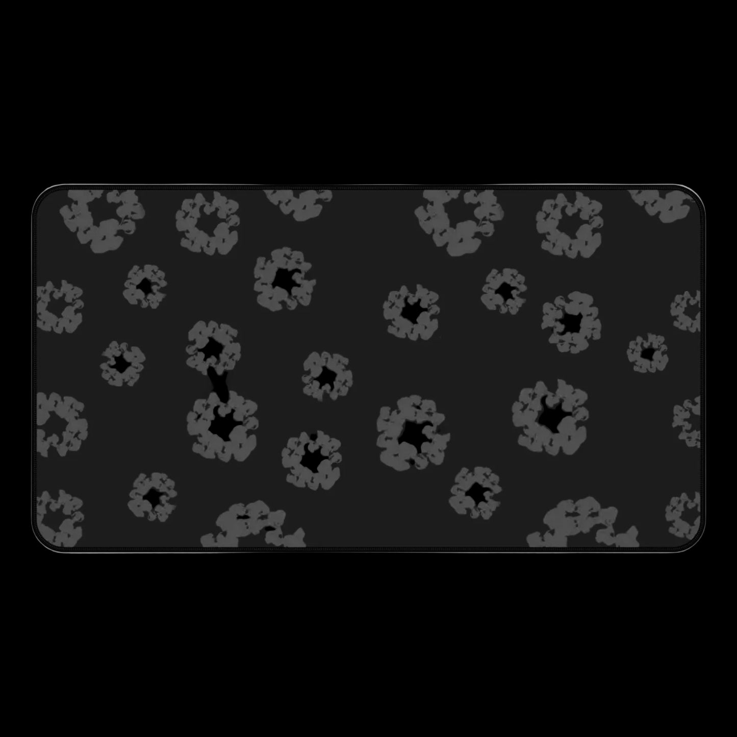 Charcoal Flower Print Desk Mat